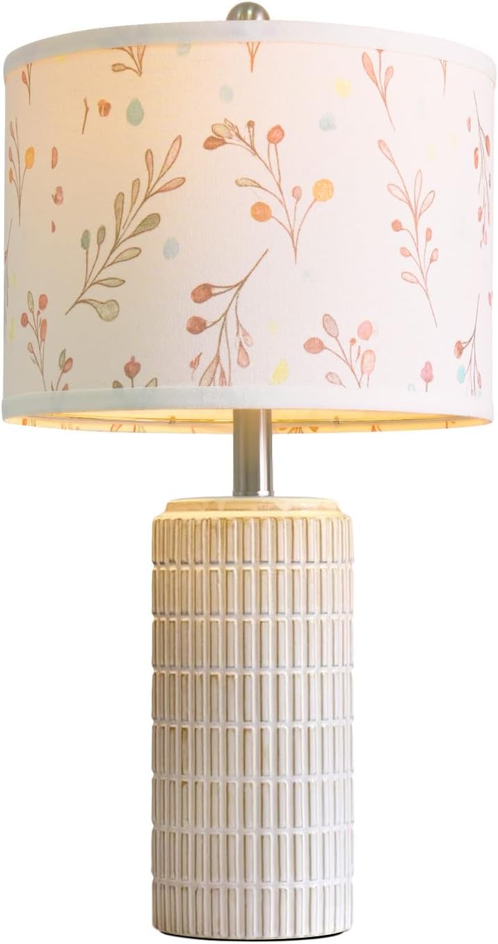 PoKat 23'' Table Lamp with Flower Lampshade for Night Stands, Birthday Gifts for Women Mom, House Warming Gifts New Home Decor, Ceramic…