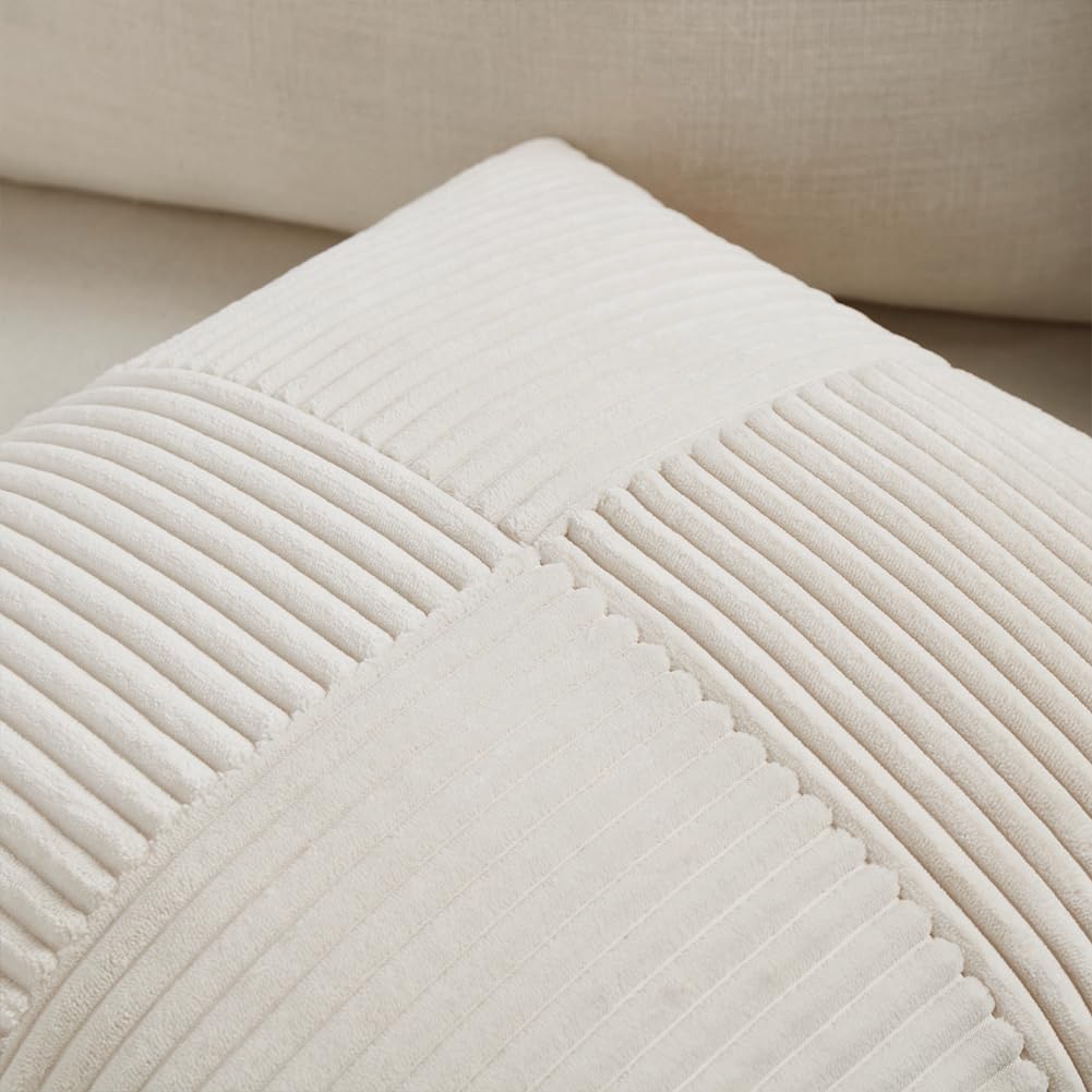Fancy Homi 2 Packs Cream Decorative Throw Pillow Covers 16x16 Inch for Living Room Couch Bed Sofa, Rustic Farmhouse Boho Home Decor, Soft…