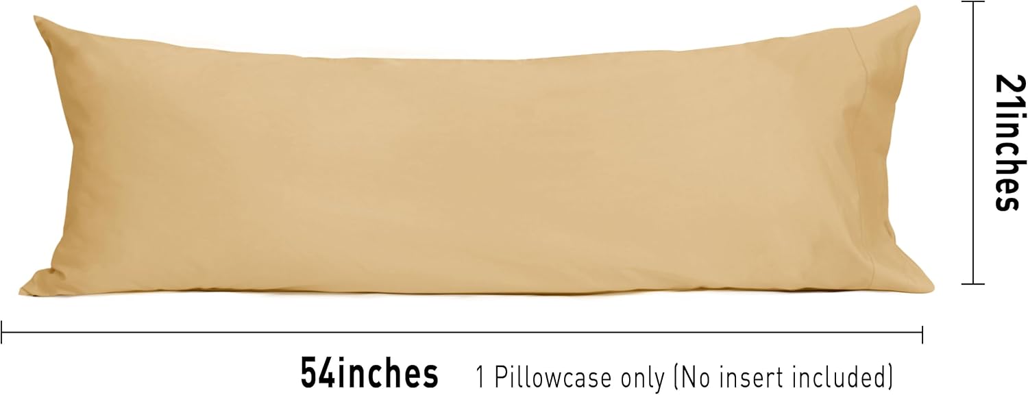 Sunflower Body Pillowcase 100% Cotton Long Pillow Cover/Case Envelope Closure 1 Pack, 20×54 inches Butterum, Soft and Breathable