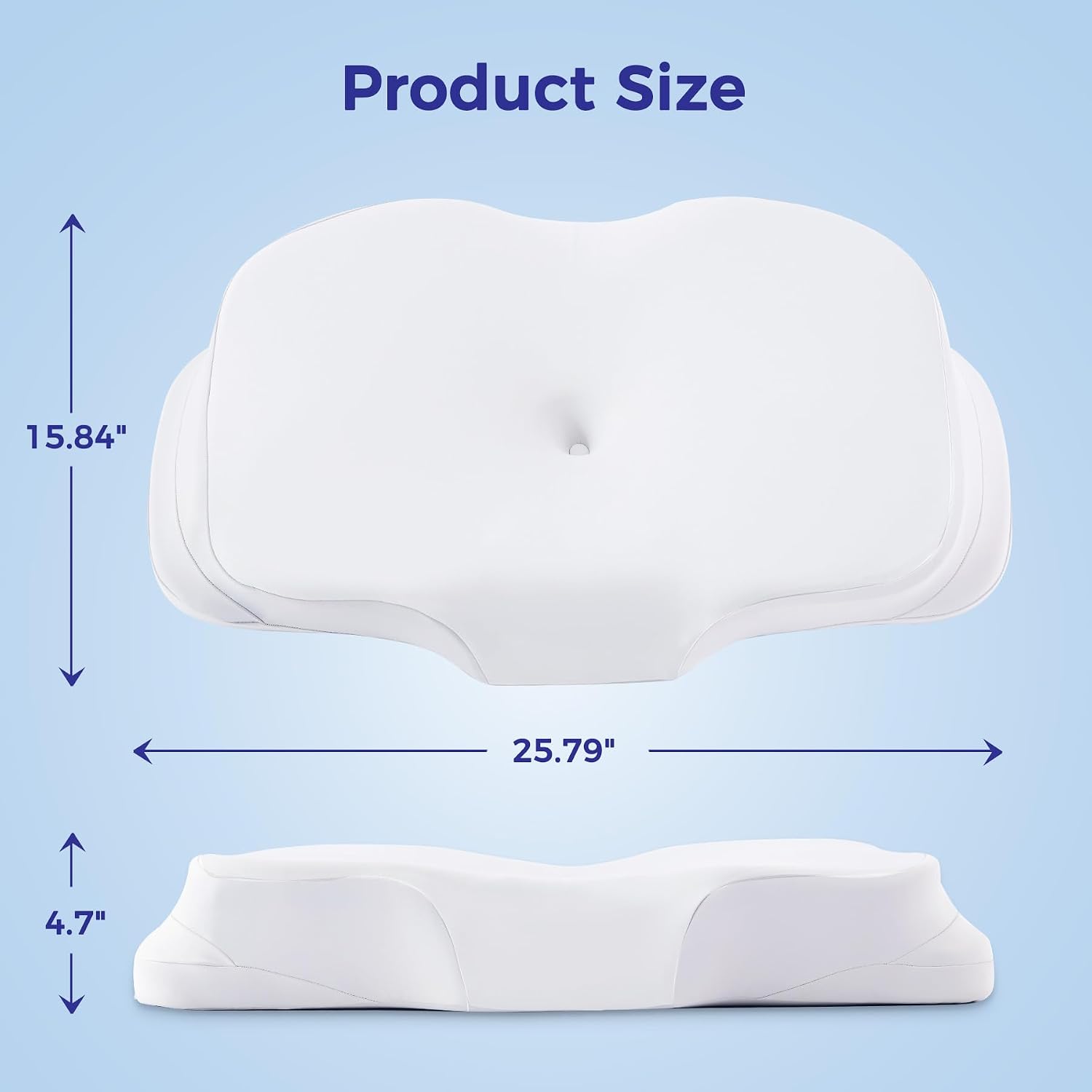 Nappixel Cervical Neck Pillow for, Ergonomic Contour Pillow for Sleeping, Back Stomach Side Sleeper Pillows for Adults, Memory Foam Dual-H…