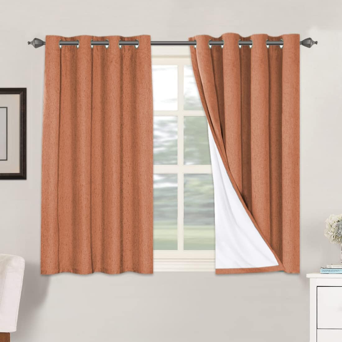 H.VERSAILTEX 100% Blackout Curtains for Bedroom Thermal Insulated Linen Textured Curtains Heat and Full Light Blocking Drapes Living Room…