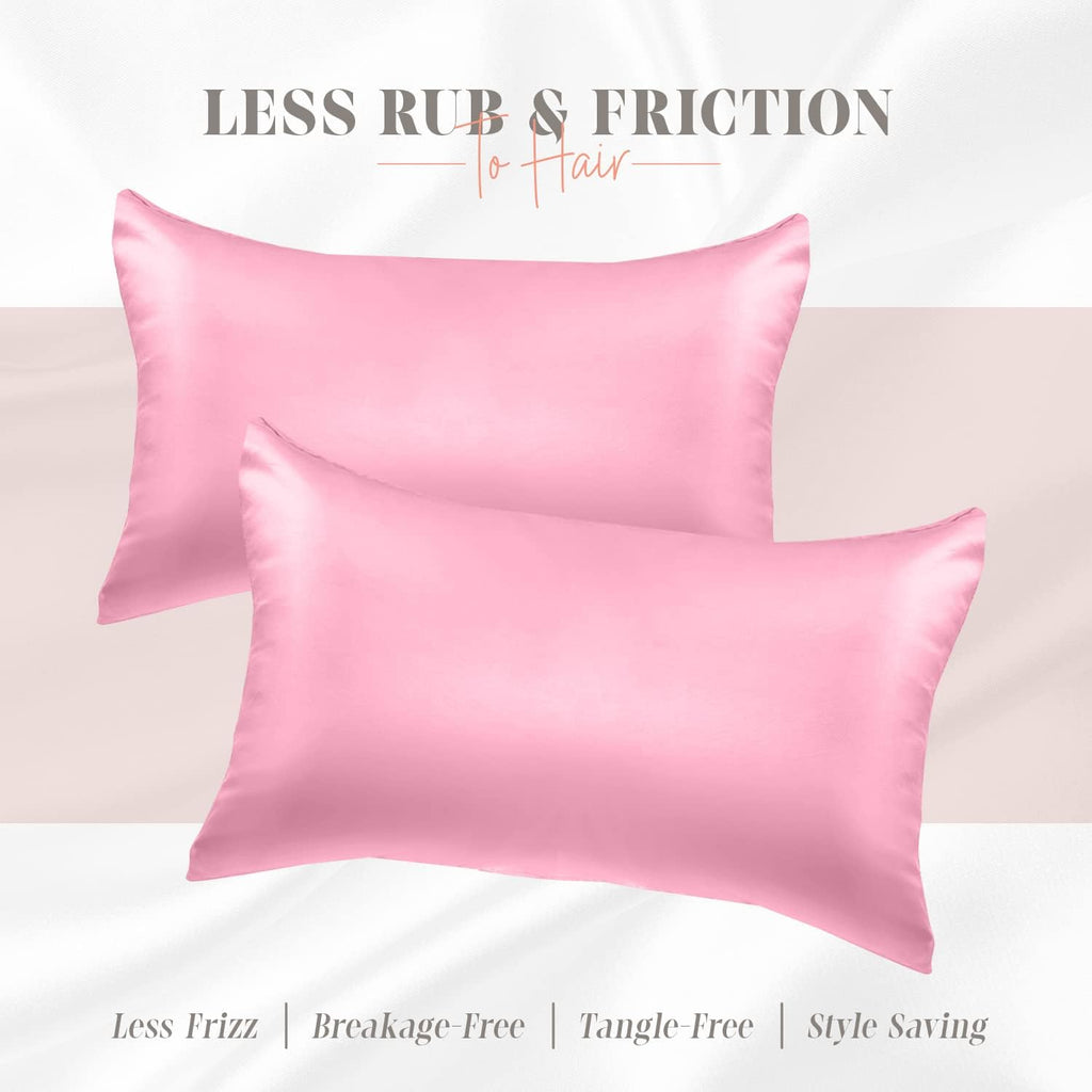 Elegantcomfort Elegant Comfort Silky and Luxurious 2-Piece Satin Pillowcase Set for Healthier Skin and Hair, Hidden Zipper Closure and Beau…