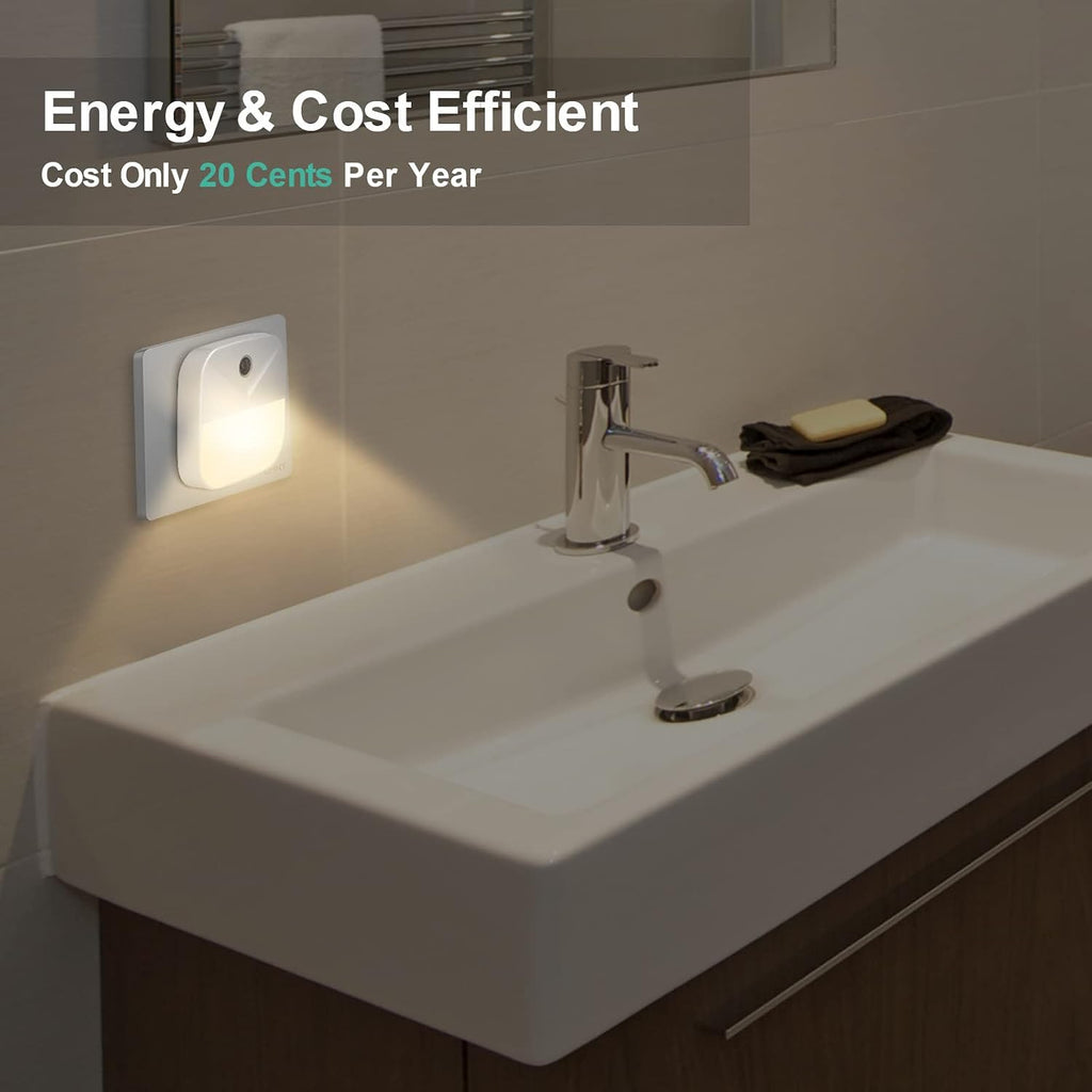 6 Pack Night Light Plug in, Warm White LED Nightlights with Smart Dusk to Dawn Sensor, Plug into Wall Nightlights Suitable for Bedroom…
