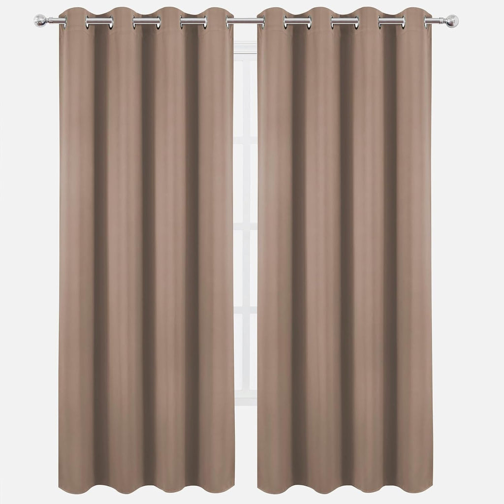 Lemomo Blackout Curtains 52 x 90 Inch Long Cappuccino Curtains Set of 2 Panels Room Darkening Curtains for Bedroom and Living Room 90 Inch…