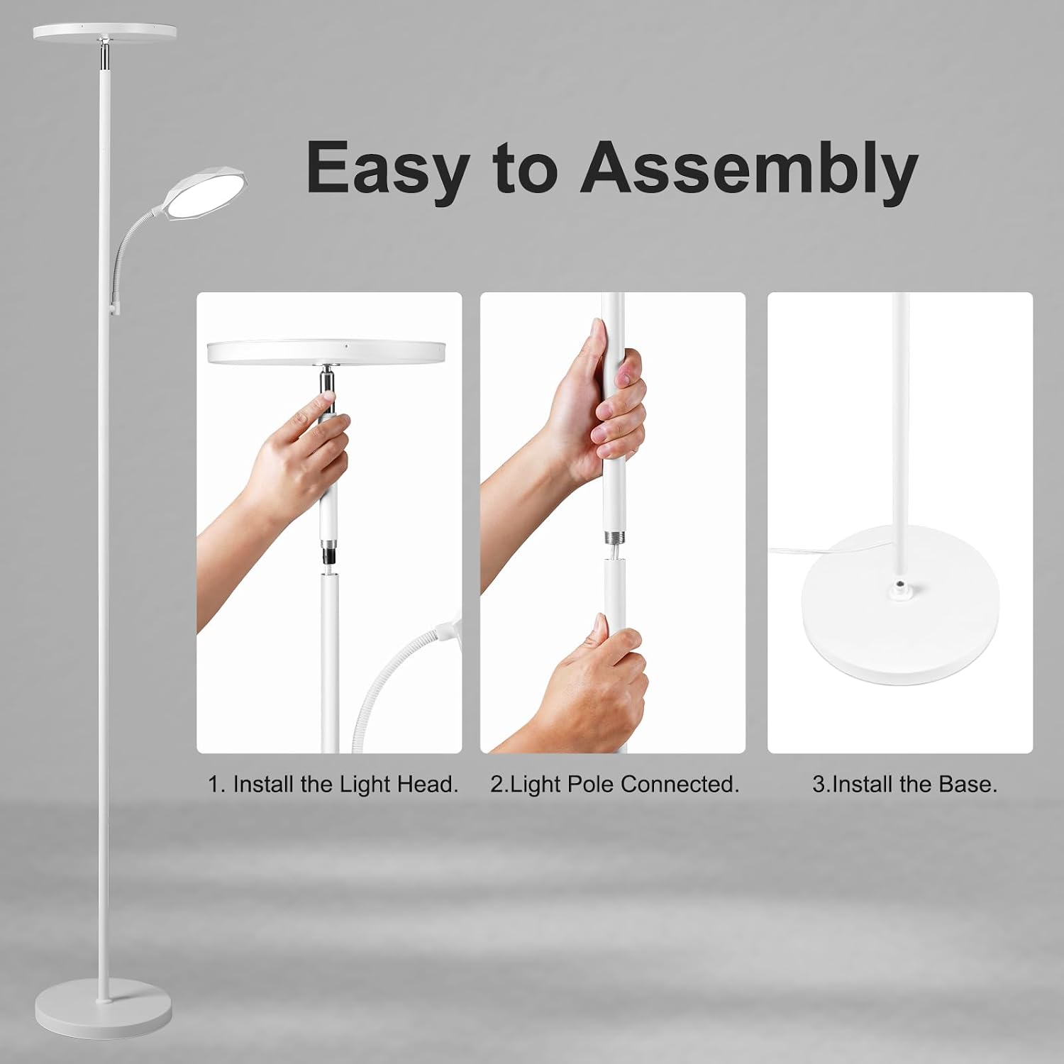 SUNMORY Floor Lamps for Living Room, 48W/4200LM Super Bright LED Floor Lamp with Remote Control, 69" Tall Standing Lamp with Stepless…