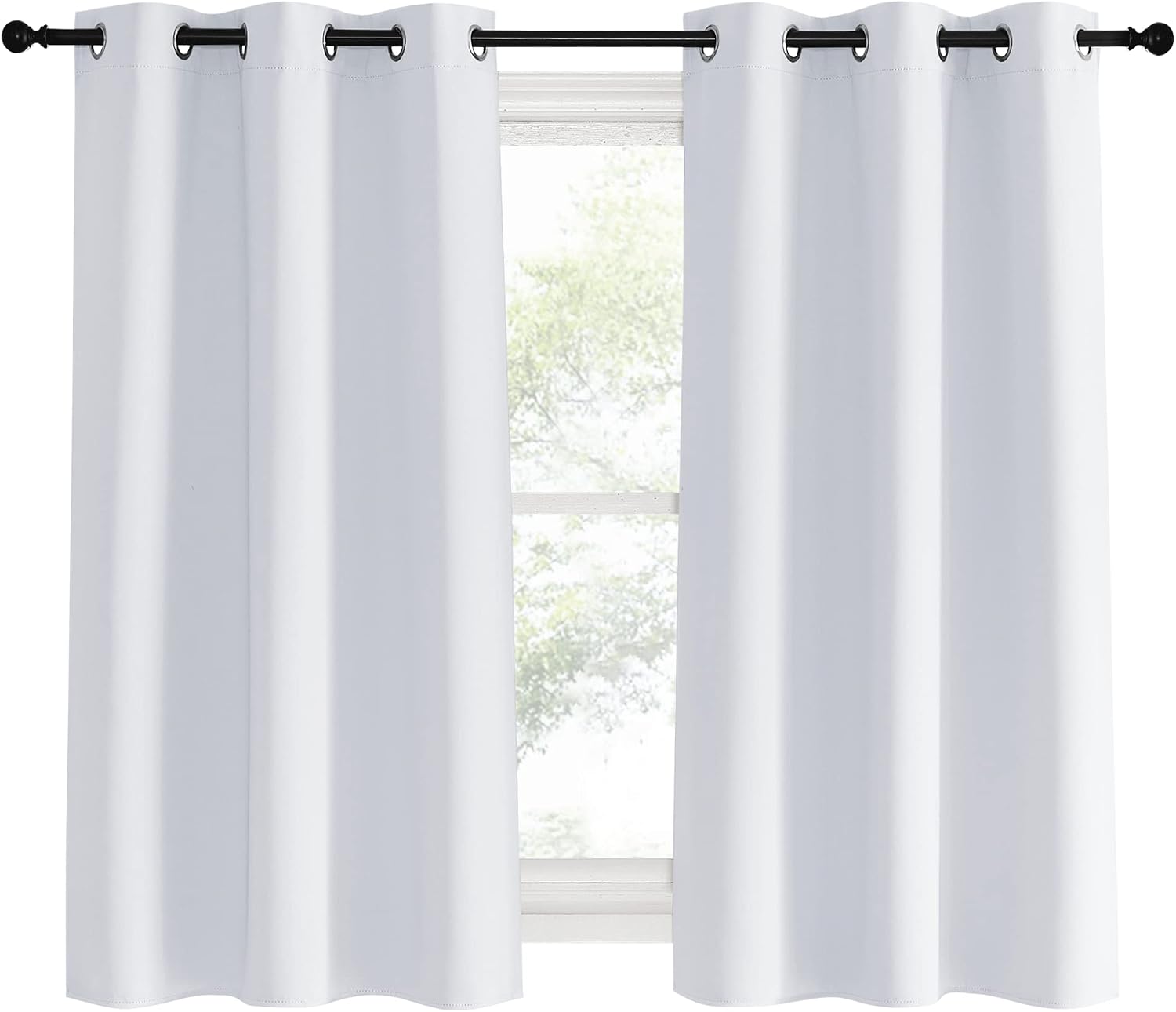 NICETOWN Room Darkening Draperies Curtains Panels, Greyish White, 2 Panels, 42 by 60, Window Treatment Thermal Insulated Grommet Room…