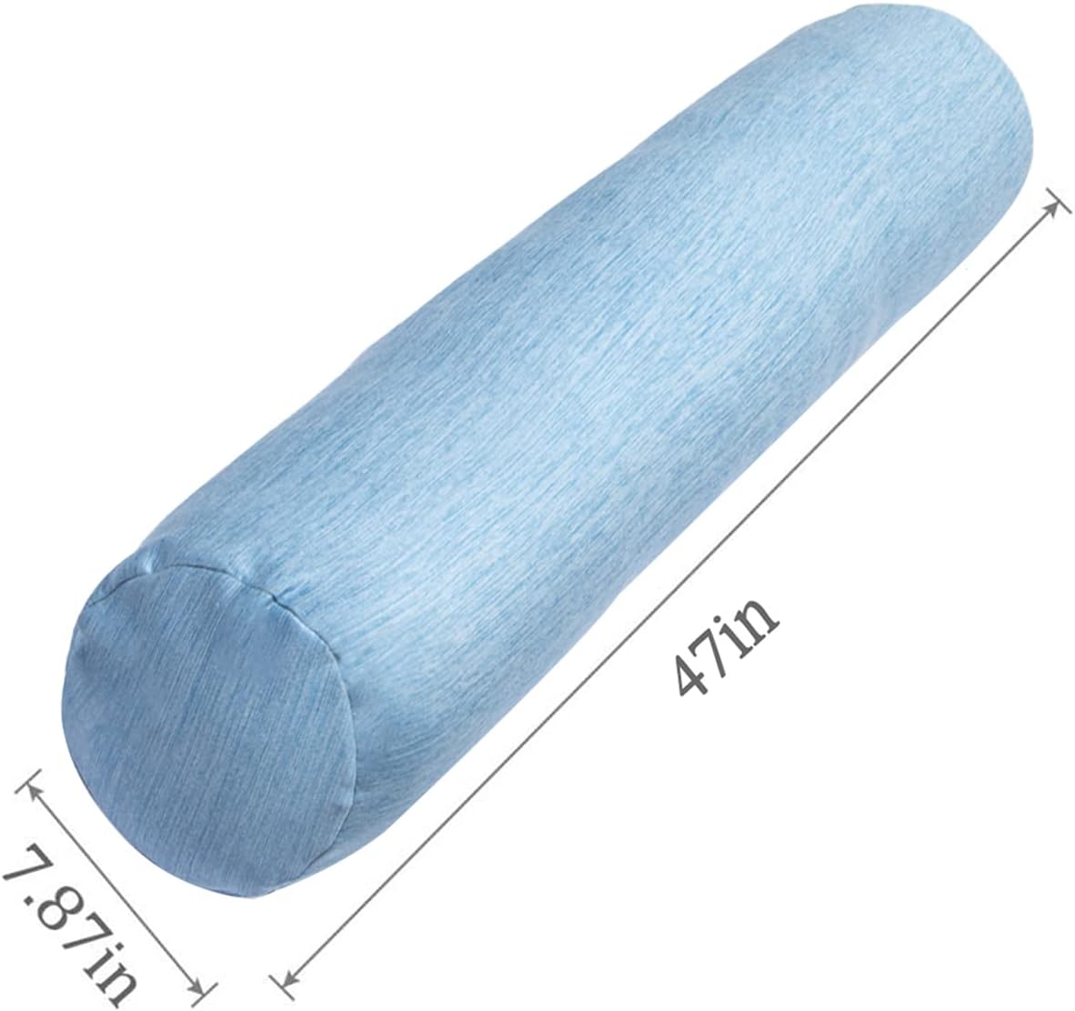 1 MIDDLE ONE Body Pillow, Bolster Pillow with Cooling Cover, Long Round Roll Cylinder Pillow for Bed, 47" x 7.87", Blue