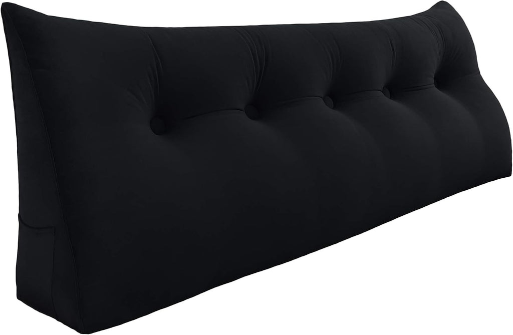 Headboard Pillow King - Bed Wedge Headboard Reading Pillow for Sitting in Bed, Large Daybed Pillow, Velvet Positioning Support Bedrest…