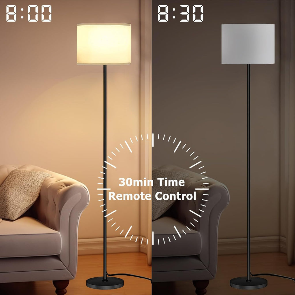 Qaubauyt Smart LED Floor Lamp with APP Control & RGB Colors - Dimmable Standing Lamp for Living Room, Bedroom, Gaming - Remote, Timer, 9W…