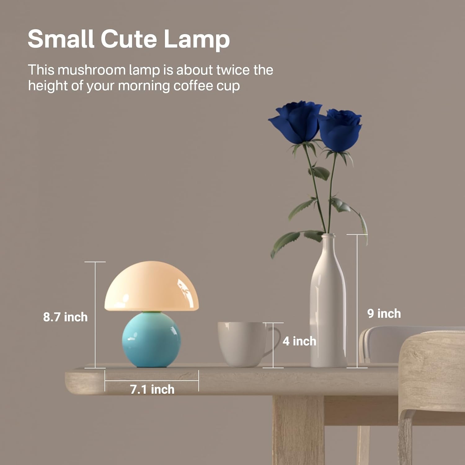 Dawnwake Mushroom Lamp Table Lamp for Bedroom, Desk Bedside Small Lamps for Living Room Night Stands, Mushroom Decor Cute Mini Modern Mid…