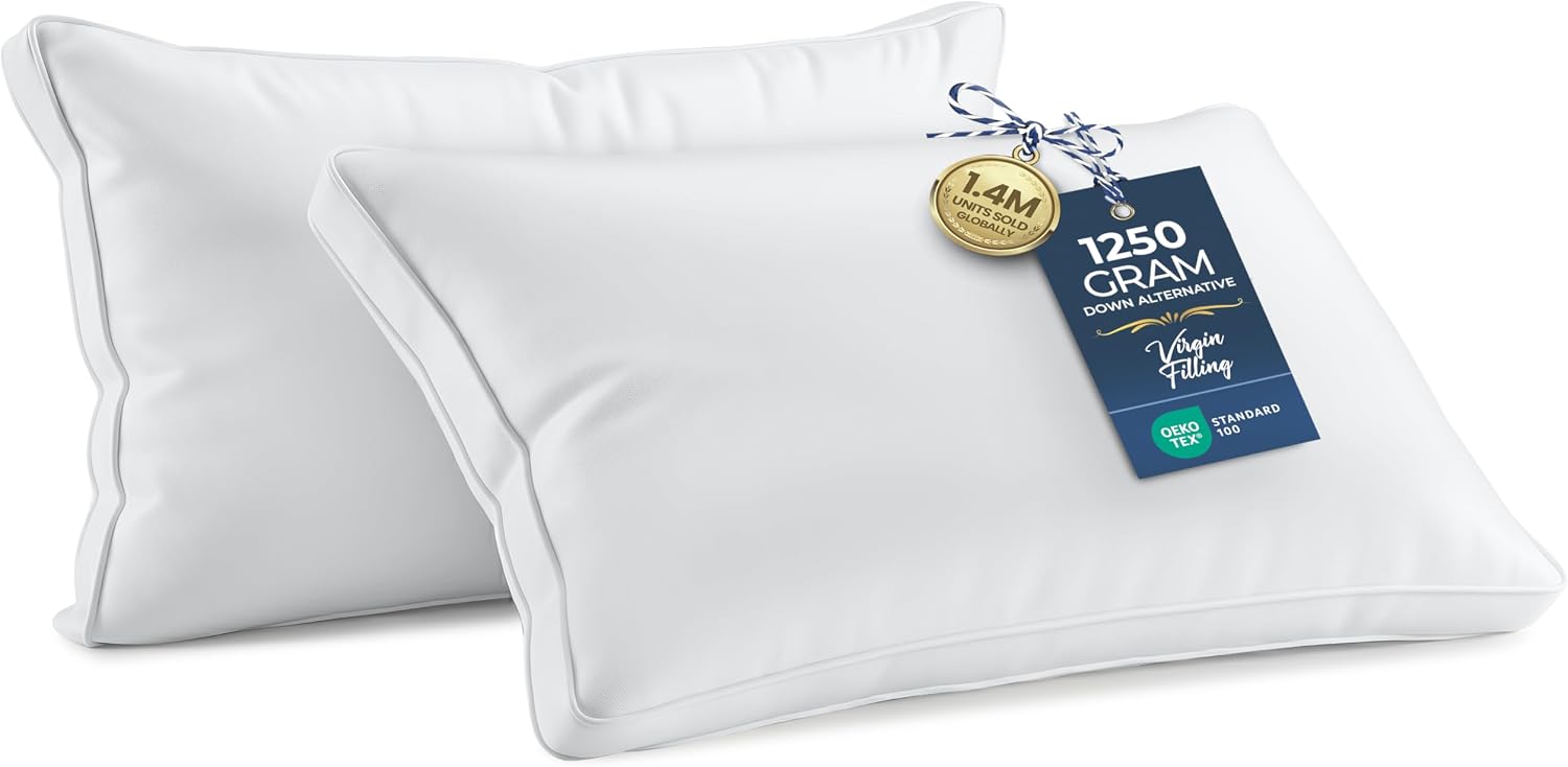 Utopiabedding Utopia Bedding Bed Pillows for Sleeping King Size (White), Set of 2, Soft & Fluffy Pillow with Down Alternative Filling, Cool…