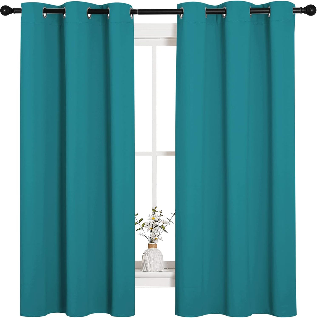 NICETOWN Room Darkening Curtains 63 inch Length 2 Panels, Thermal Insulated Grommet Blackout Curtains for Modern Casual Elegant Bedroom…