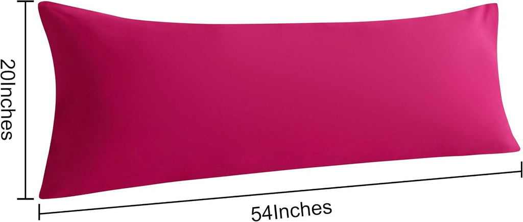 Ntbay Body Pillowcase Set of 2, 20x54 inches, Soft, Wrinkle, Fade Resistant, Magenta, Microfiber, Envelope Closure, 2 Pcs, Machine Washable…
