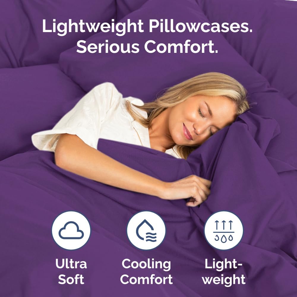 Standard Pillow Cases Set of 2 - Ultra-Soft Hotel Quality Pillowcase Covers - Comfy & Wrinkle Free - Stain and Fade Resistant - Machine…