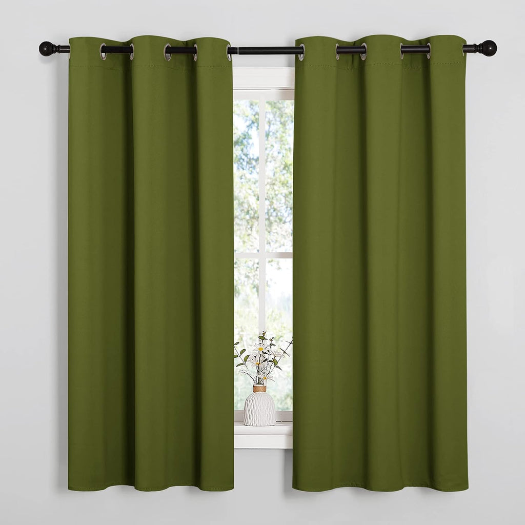 NICETOWN Christmas Window Decoration Thermal Insulated Solid Grommet Blackout Curtains/Drapes for Living Room (1 Pair, 42 by 63 inches…