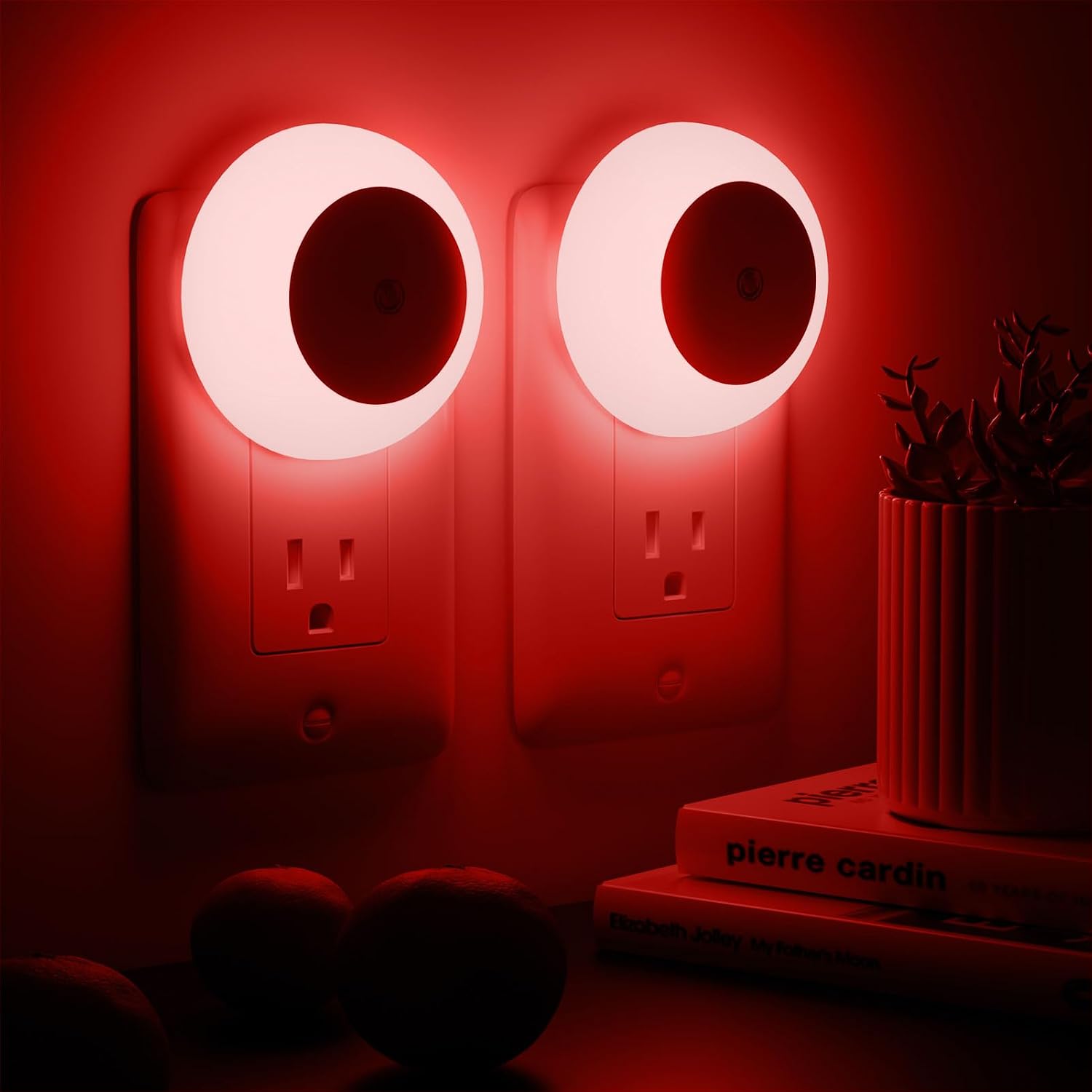 fesnne Night Light, Night Lights Plug into Wall, Dusk to Dawn Sensor, Red Led Night Light 0.5W, 2 Pack Nightlight for Adults, Bedroom…