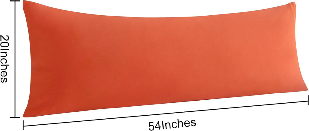Ntbay Body Pillow Cases Set of 2, 2 Pack Brushed Microfiber 20x54 Pillow Cases, Soft, Wrinkle, Fade, Stain Resistant Brunt Orange Pillow Ca…