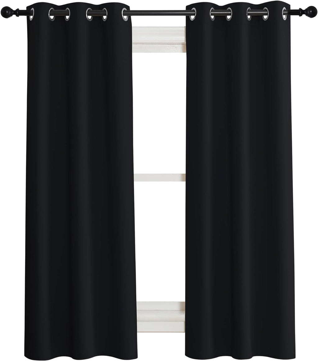 NICETOWN Soundproof Thermal Insulated Blackout Curtain, Single Panel, 34 inches by 84 inch, Black, Thermal Insulated Solid Grommet…