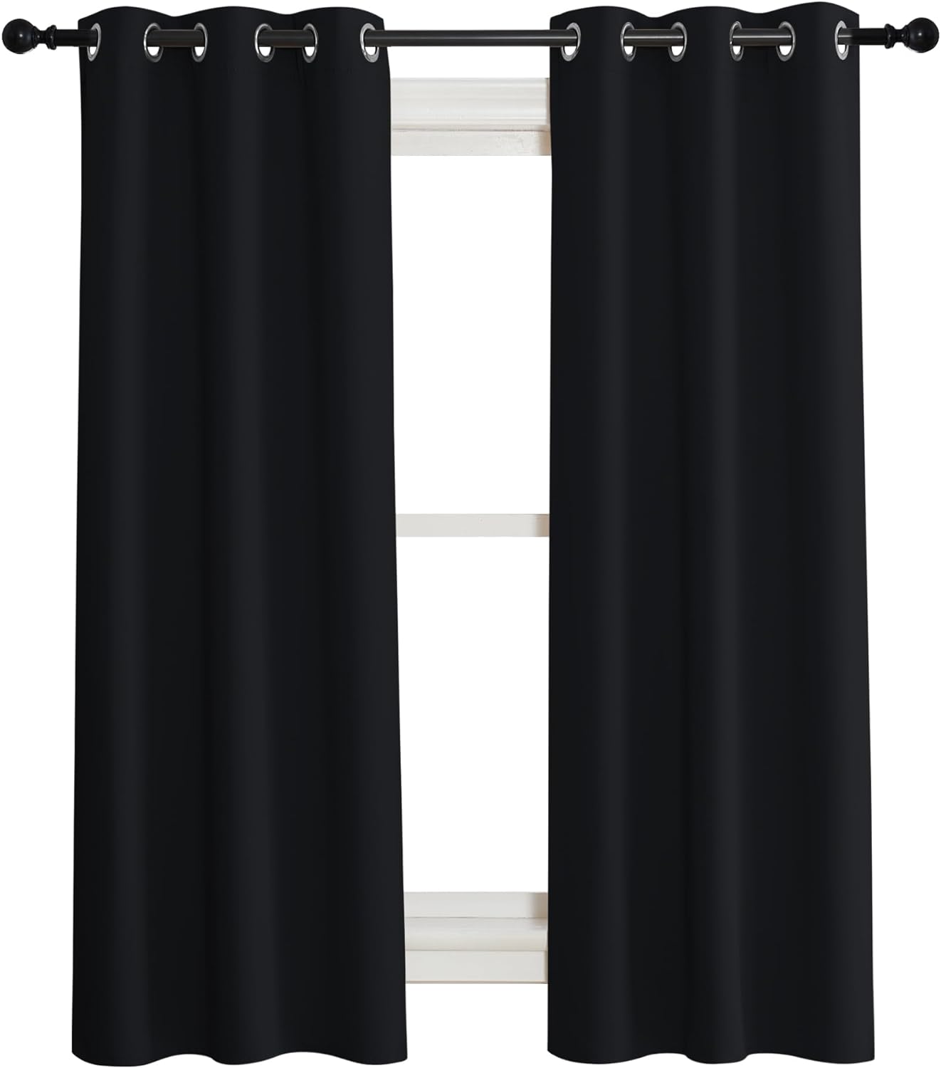 NICETOWN Soundproof Thermal Insulated Blackout Curtain, Single Panel, 34 inches by 84 inch, Black, Thermal Insulated Solid Grommet…