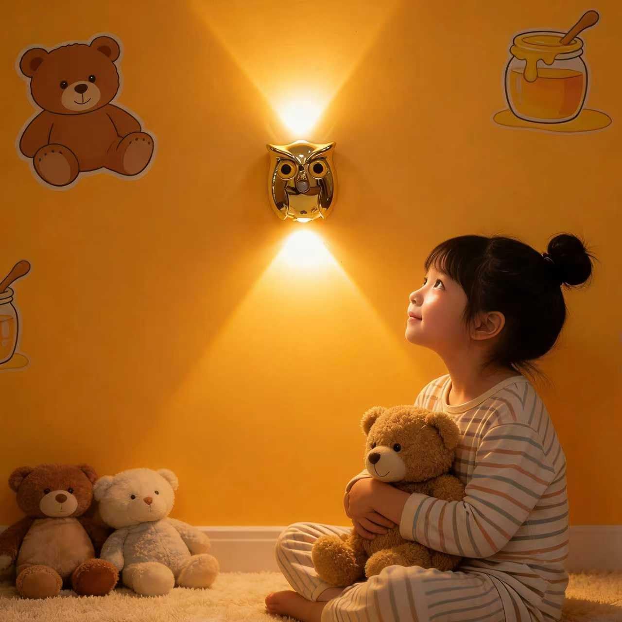 Motion Sensor Night Light: Rechargeable Cute Owl Lamp 2-Pack Magnetic Wireless Wall Sconce & Warm Glow Auto On/Off for Bedroom Hallway…