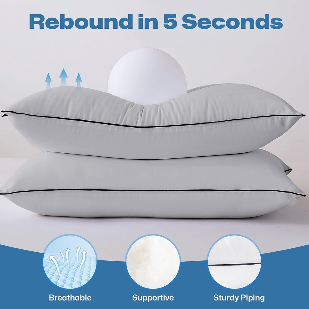 GOHOME Pillows Standard Size Set of 4 - Bed Pillows for Sleeping 4 Pack, Cooling Supportive Hotel Pillows with Premium Soft Down…