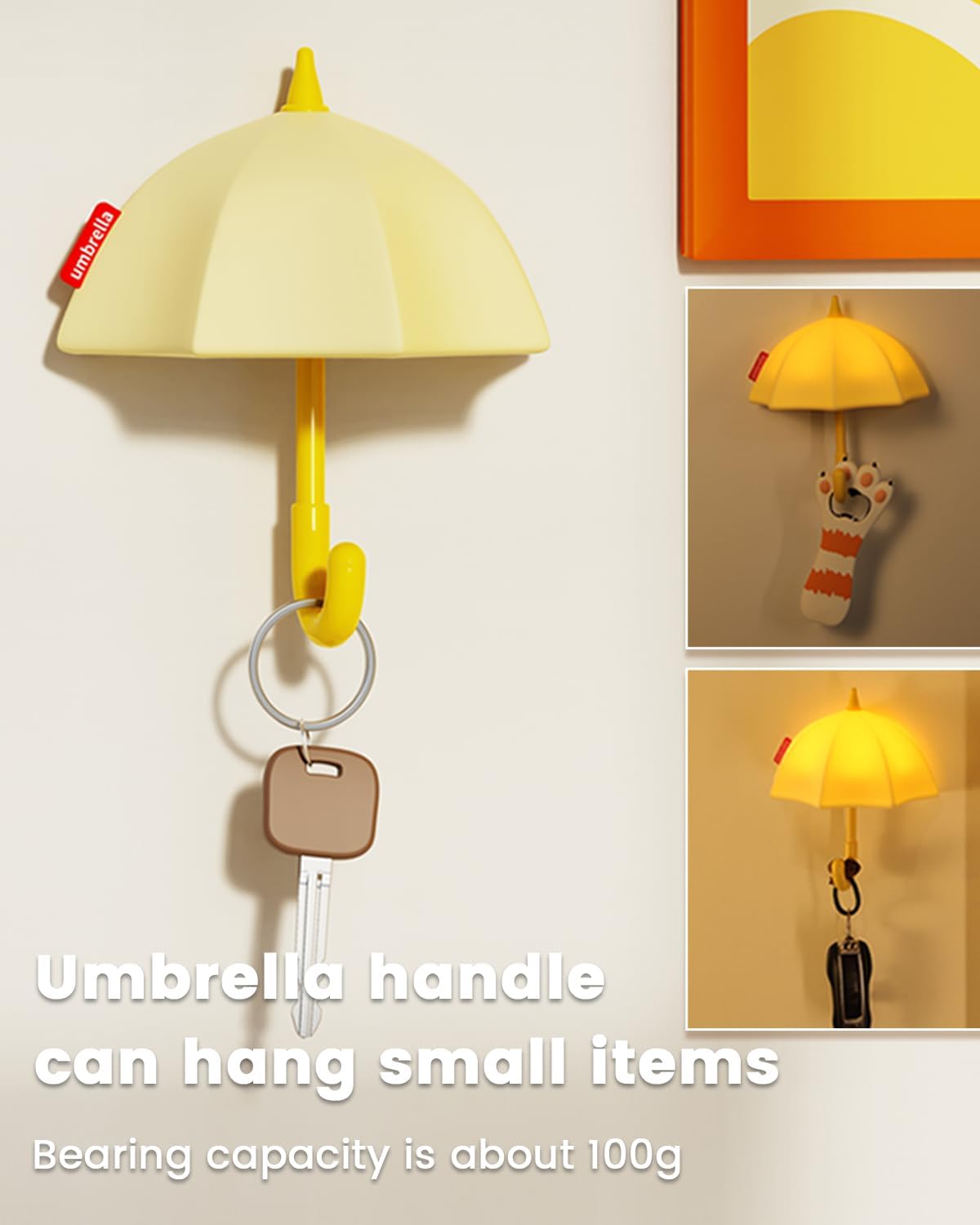 joyful xinghai Kids Night Light Umbrella, Silicone Tap Control Magnetic Bedside Lamp with Time Auto-Off, Cute Portable LED Nursery L…