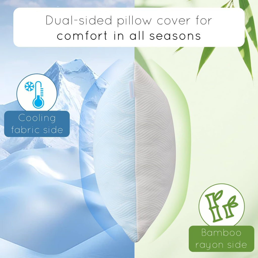 pillosophythetheoryofsleep pillosophy Original Adjustable Loft Pillow • Gel-Infused Shredded Memory Foam Fill • Dual-Sided Washable Cooling…