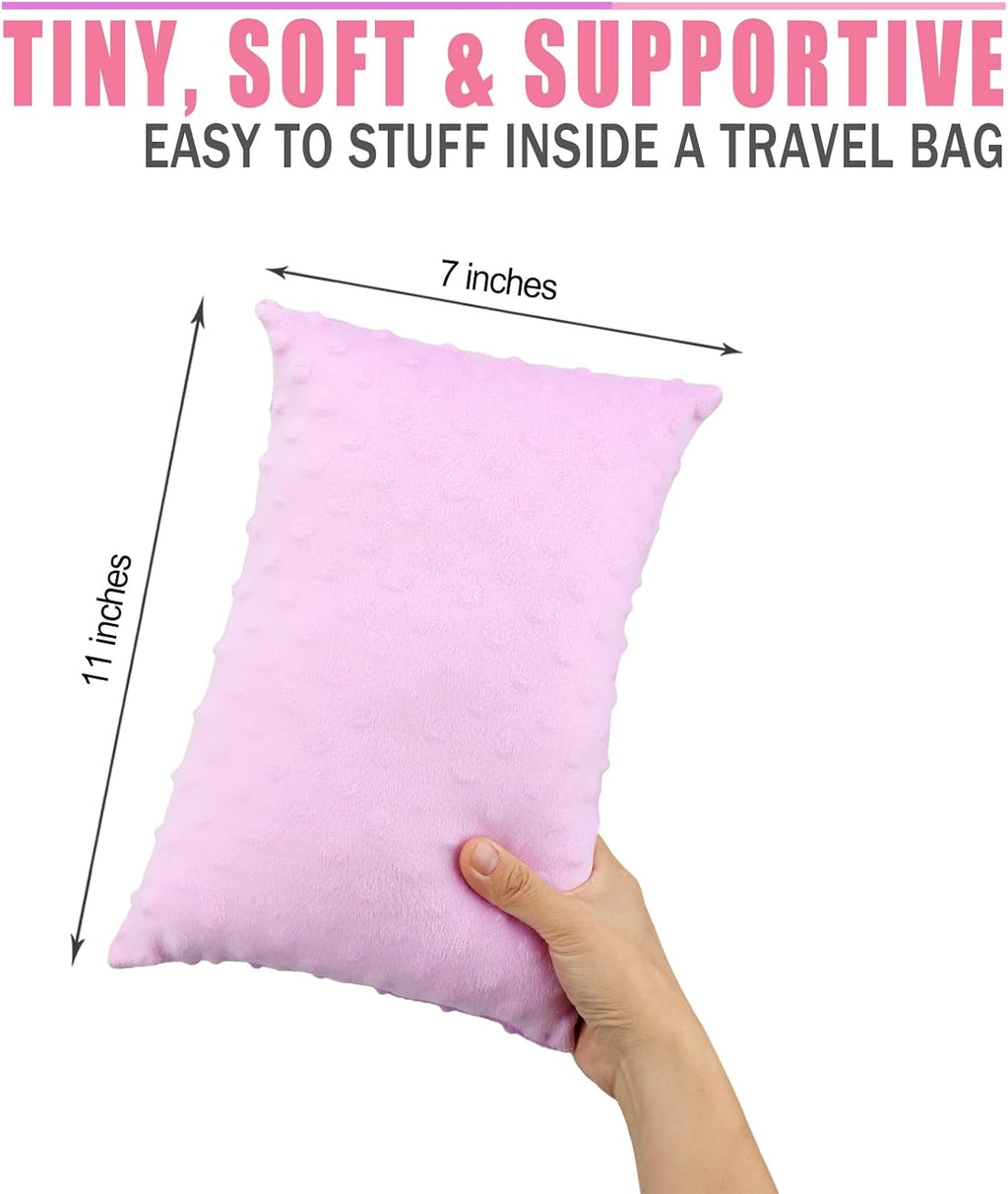 BNRendles Small Neck Pillow for Recliner Chair Neck Support Pillows Plump Adjustable Filling Nap Airplane Sleeping Little Cushion Minky Dot…