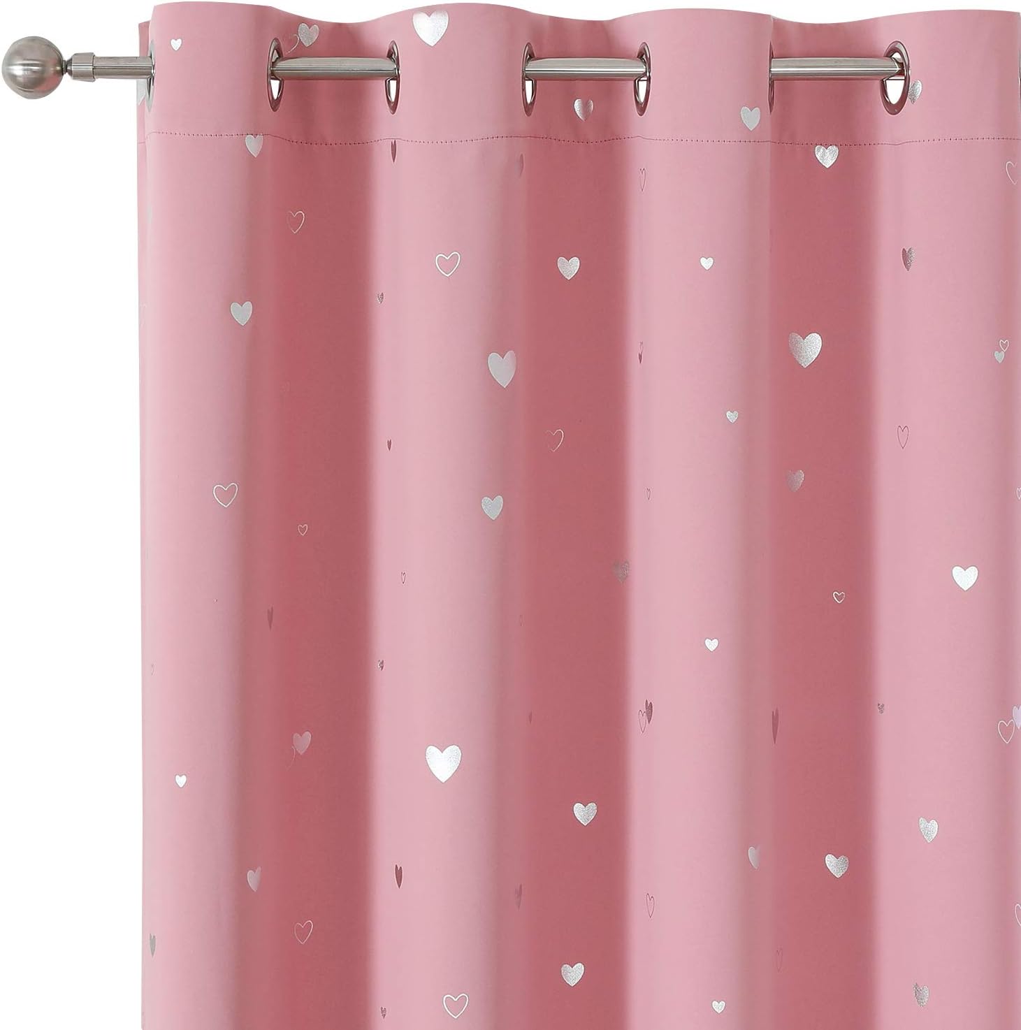 Smileweaver SMILE WEAVER Pink Kids Curtains for Girls Bedroom Silver Print Window Drapes Soft Thick Thermal Insulated Window Treatment Grom…