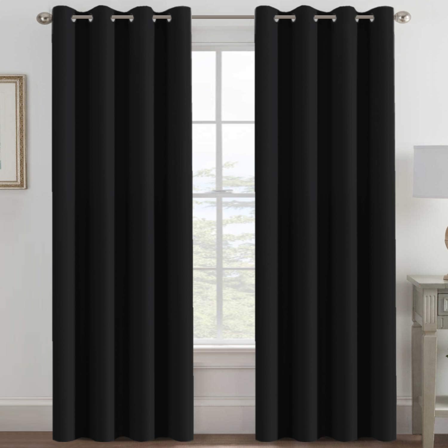 H.VERSAILTEX Blackout Curtains for Bedroom Black Out Curtains 90 inch Thermal Insulated Long Blackout Curtains for Living Room,…