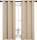 NICETOWN Room Darkening Draperies Window Curtain Panels, Thermal Insulated Grommet Room Darkening Curtains for Bedroom (Biscotti Beige, 2…