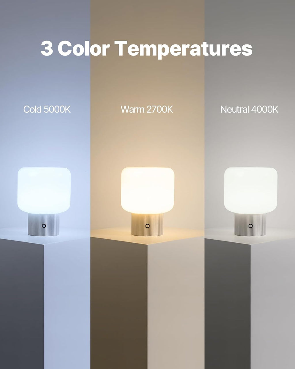 MAGCHARM Halo Mushroom Lamp, 5W Cute Cordless Rechargeable Table Lamp with Glass Shade, 3 Color Temps LED Dimmable Ambient Lighting…