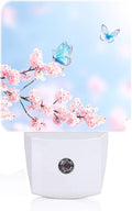 Groovy Butterfly and Flower Night Light, Plug Into Wall for Boys Girls Bedroom Decorative Square Night Light Lamp 0.5w Sleep Friendly