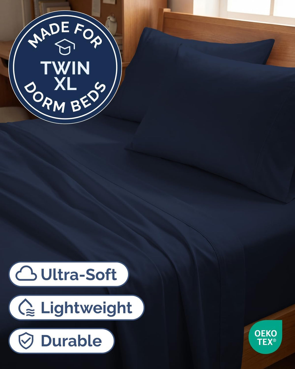 Twin XL 4 Piece Sheet Set - Comfy Breathable & Cooling - Hotel Luxury Bedding for Women, Men, Kids, Teens & Children - 1 Flat & 1 Fitted…