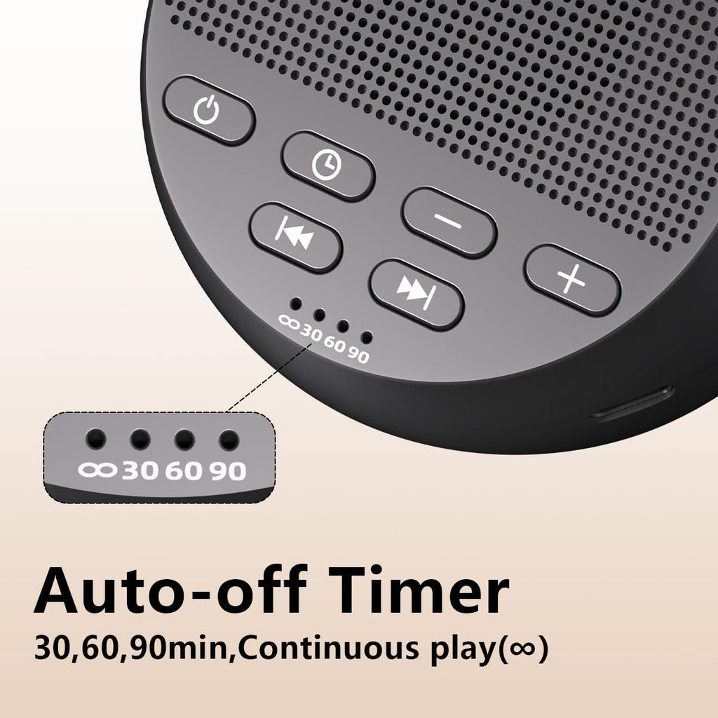 Portable Sound Machine White Noise Machine Nonstop 30 Soothing Sounds for Baby Kids Adults Pink Noise Sleep Machine 36-Level Vol Auto-Off…