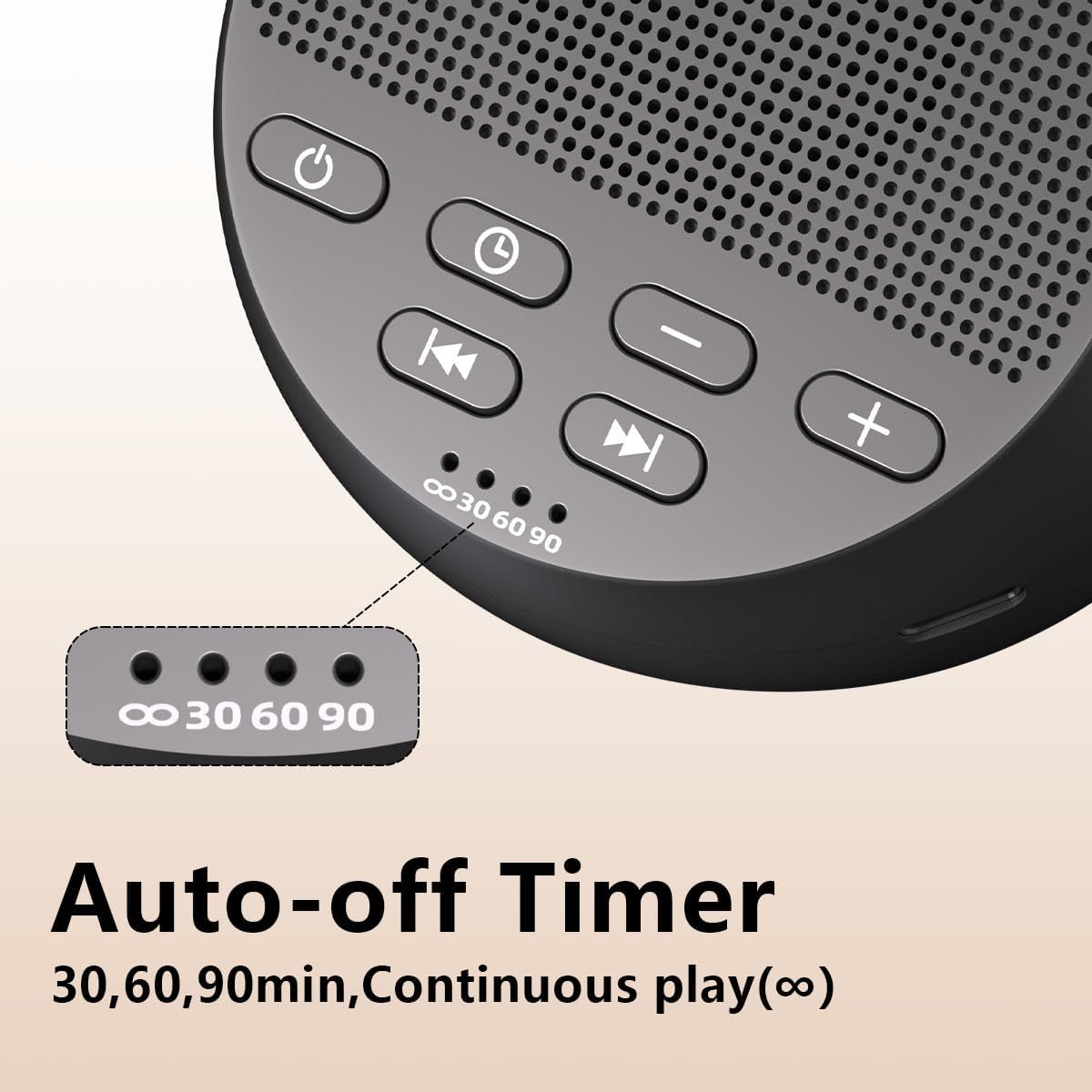 Portable Sound Machine White Noise Machine Nonstop 30 Soothing Sounds for Baby Kids Adults Pink Noise Sleep Machine 36-Level Vol Auto-Off…