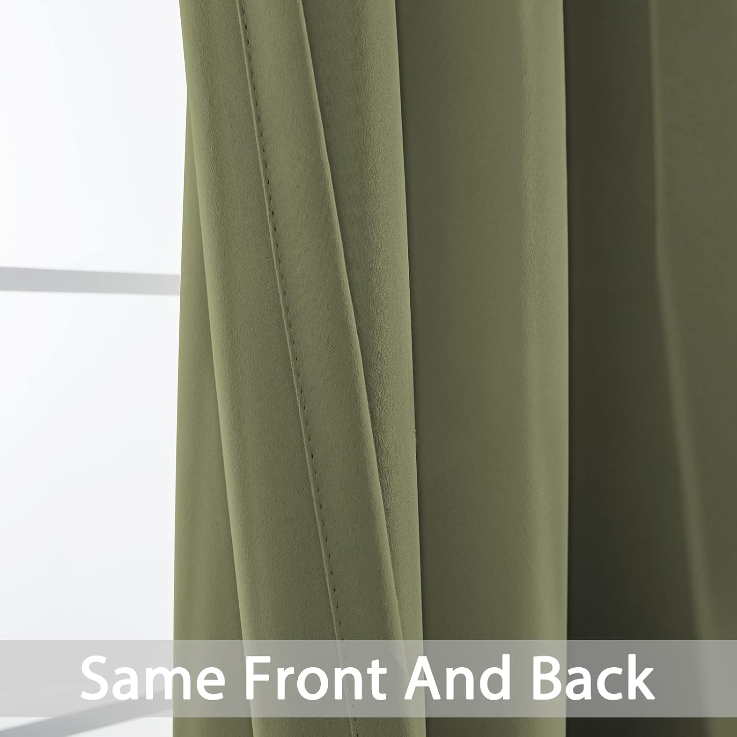 Yakamok 63 Inch Long Blackout Curtains Room Darkening Thermal Insulated with Grommet Window Curtain for Bedroom, 62Wx63L inch, Sage…