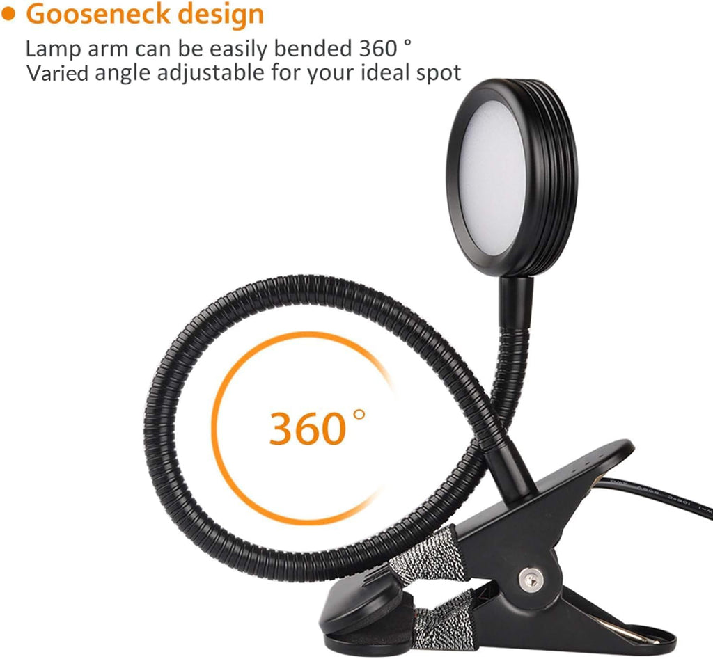 LEPOWER Clip on Light/Reading Lights/Book Light/Desk Lamp Color Changeable/Night Lights Clip on for Desk, Bed Headboard and Computers…