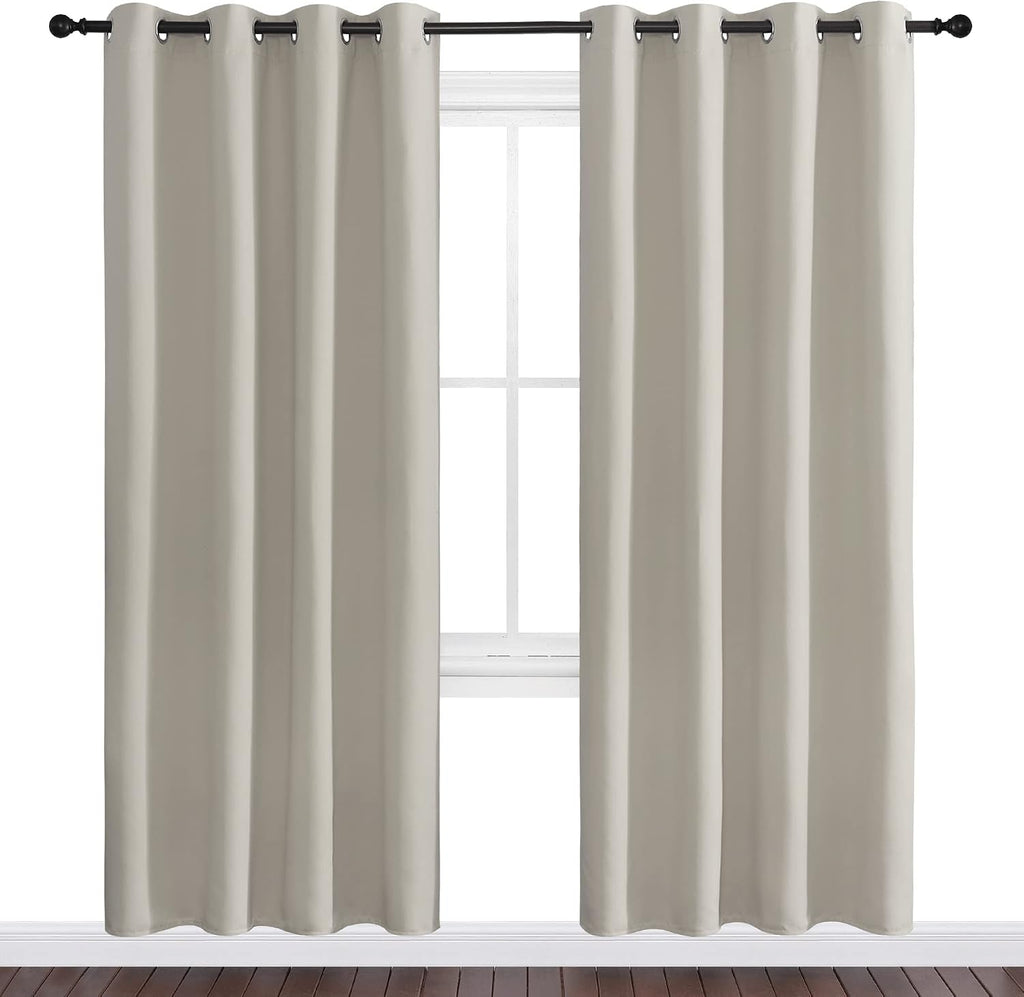 Nicetown Natural Room Darkening Curtains 78" Long for Boho Farmhouse Home Decoration, Window Treatment Total Privacy Drape Panels for Bedro…