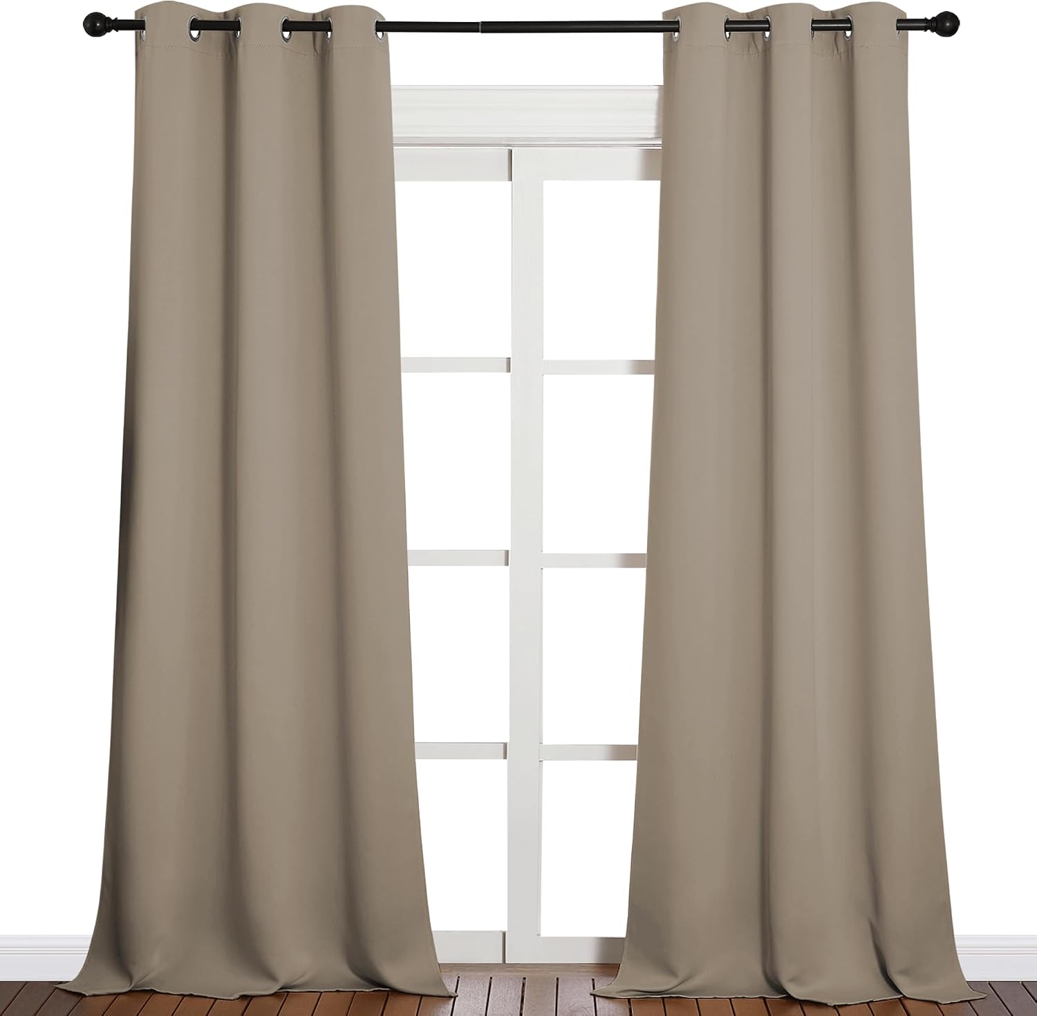NICETOWN Patio Glass Door Blackout Curtains for Bedroom/Living Room, Privacy Panel Drapes for Dining and Guest Room (Taupe, 42 inches…