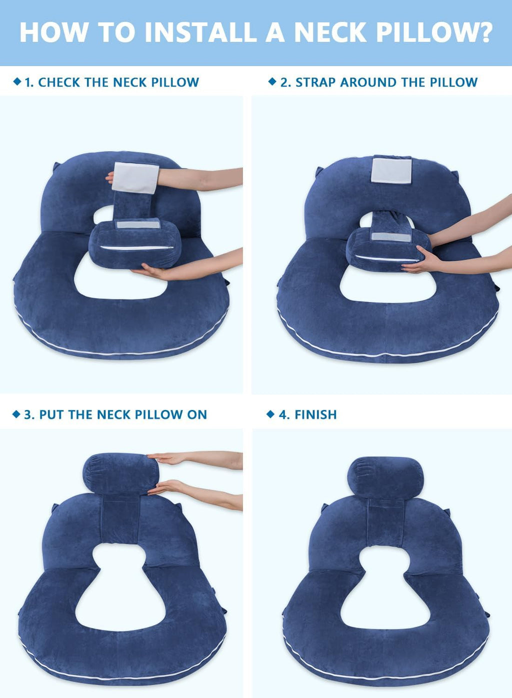Insen Reading Pillow, Back Pillow for Sitting in Bed for Reading, Nurse & Relax, Reading Pillow for Adults, Moms & Kids, Sit Up Pillow for…