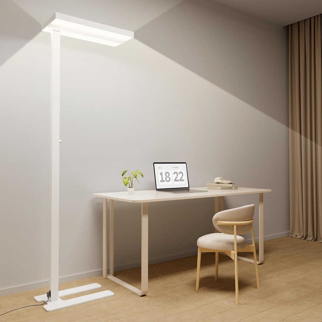 Honeywell 8000LM LED Floor Lamp, 02E Gen Sunturalux Eye-Caring Reading Standing Light, 80W Modern Natural Daylight 4000K Dimmable 77"…