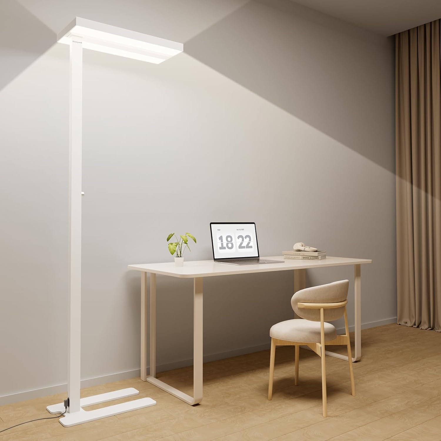 Honeywell 8000LM LED Floor Lamp, 02E Gen Sunturalux Eye-Caring Reading Standing Light, 80W Modern Natural Daylight 4000K Dimmable 77"…