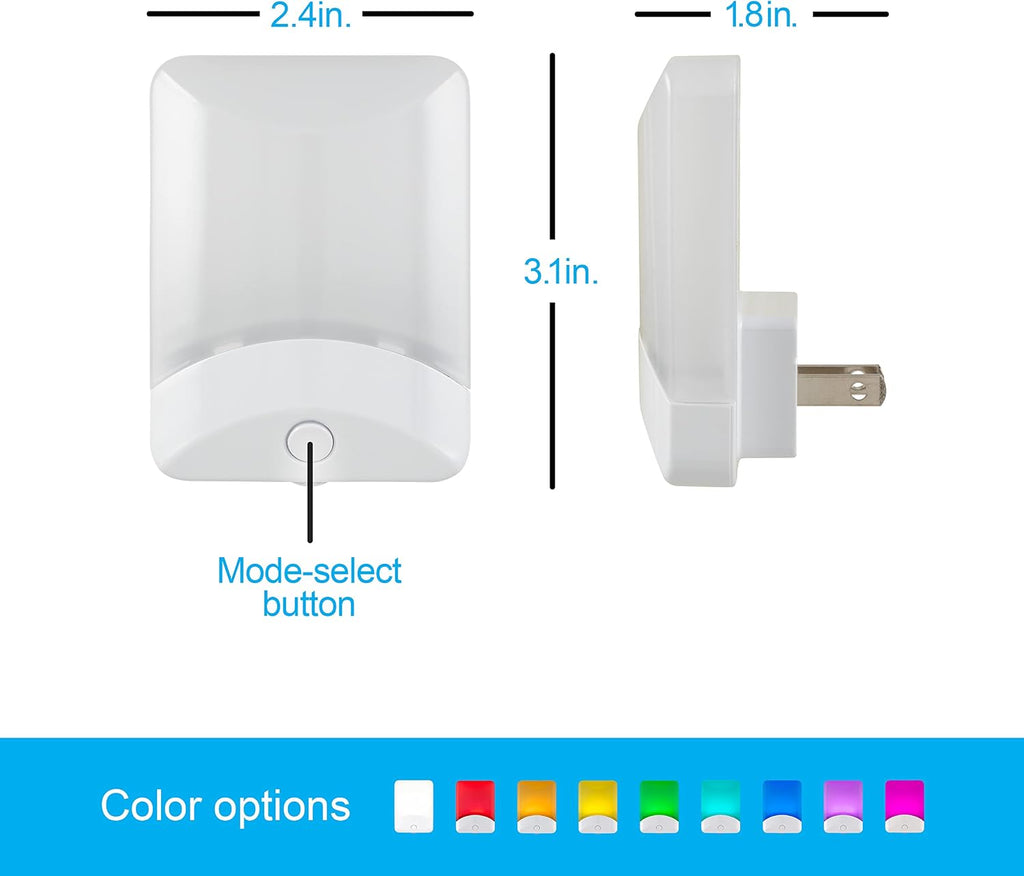 GE Color Changing LED Night Light for Kids, Dusk to Dawn Sensor, Home Decor Apartment Essentials, Wall Lights for Bedroom, Ambient…