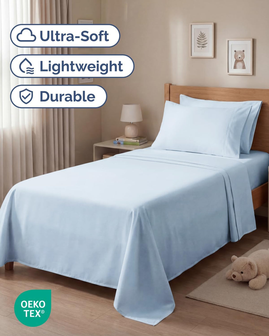 Twin 4 Piece Sheet Set - Comfy, Breathable & Cooling - Hotel Luxury Bedding for Women, Men, Kids, Teens and Children - 1 Flat & 1 Fitted…