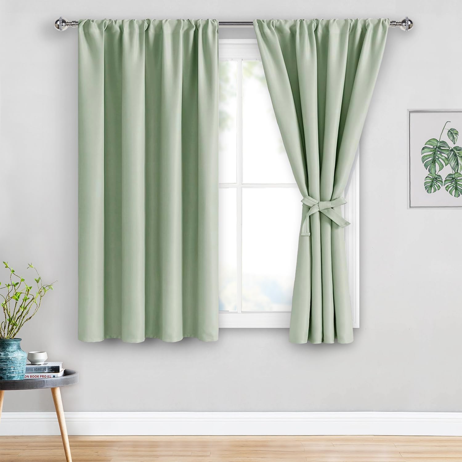 Jiuzhen Blackout Curtains for Bedroom - Thermal Insulated Room Darkening Noise Reducing, 52 x 54 Inch Length Curtains for Living Room, Set…