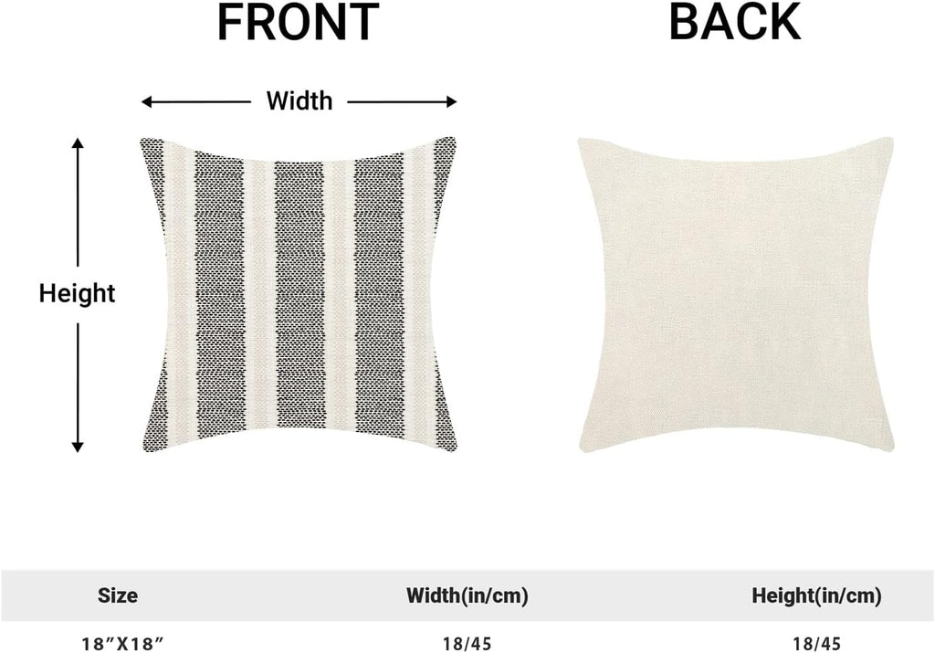 Black Polka Dot Pillow Covers 18 x 18 Inch Set of 2 Boho Striped Decorative Throw Pillow Covers Modern Abstract Geometry Decorations…