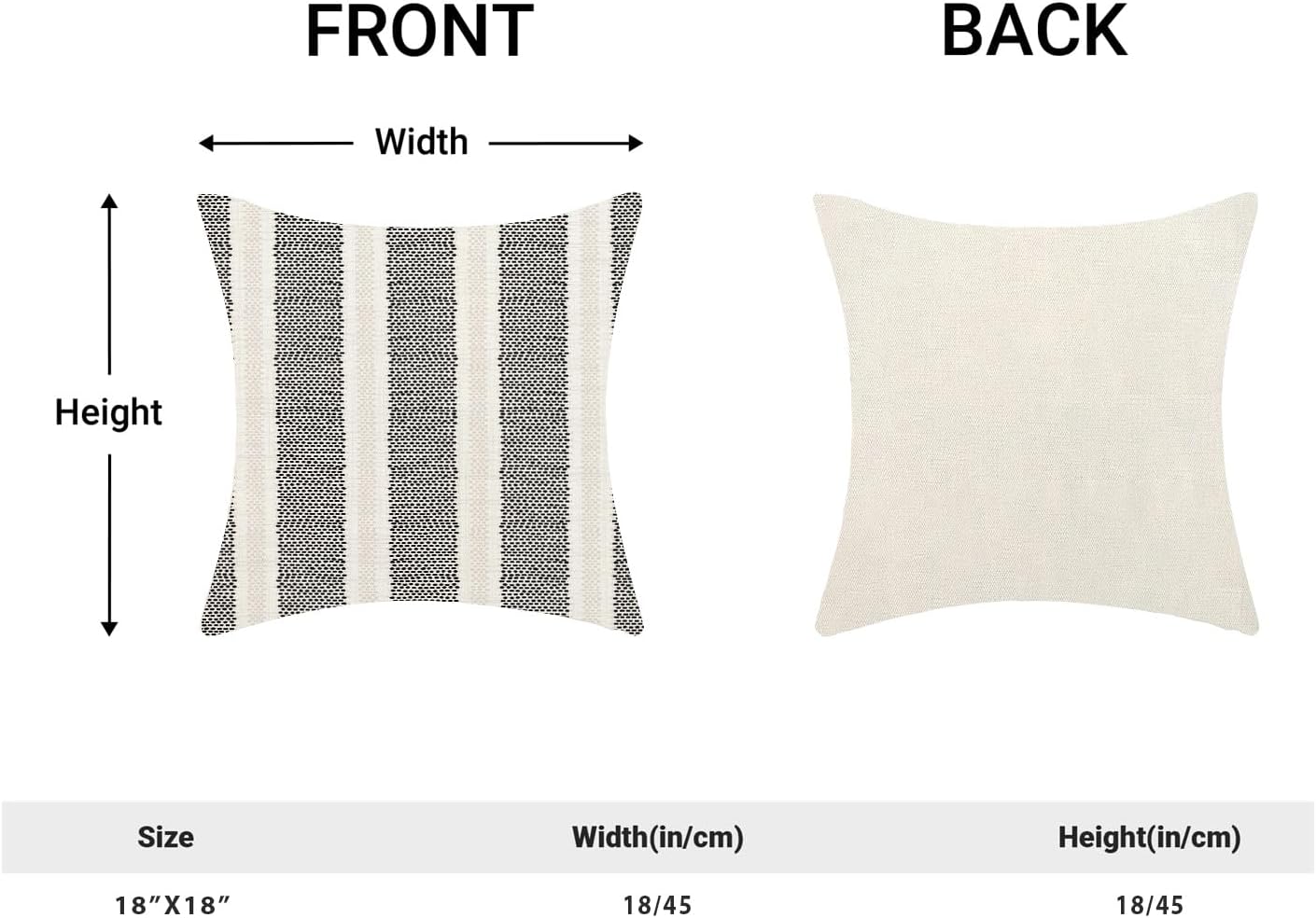 Black Polka Dot Pillow Covers 18 x 18 Inch Set of 2 Boho Striped Decorative Throw Pillow Covers Modern Abstract Geometry Decorations…
