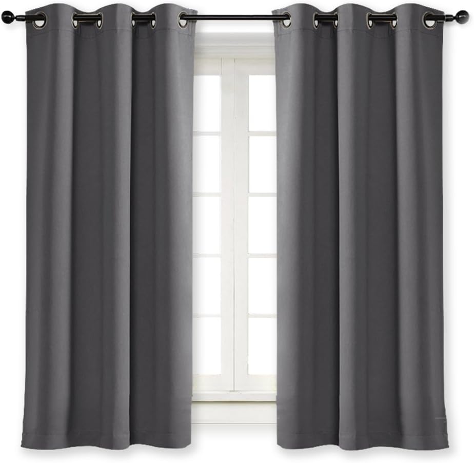 NICETOWN Blackout Curtain Blind for Bedroom Thermal Insulated Grommet Blackout Room Darkening Drape/Drapery (Single Panel, W42 x L63…