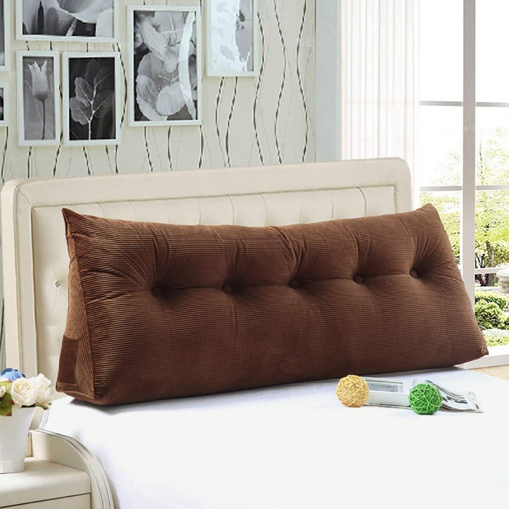 WOWMAX 100% Cotton Corduroy Triangular Pillow Covers Cases for Our Reading Pillows Large Bolster Headboard Backrest Wedge Pillow Coffee…